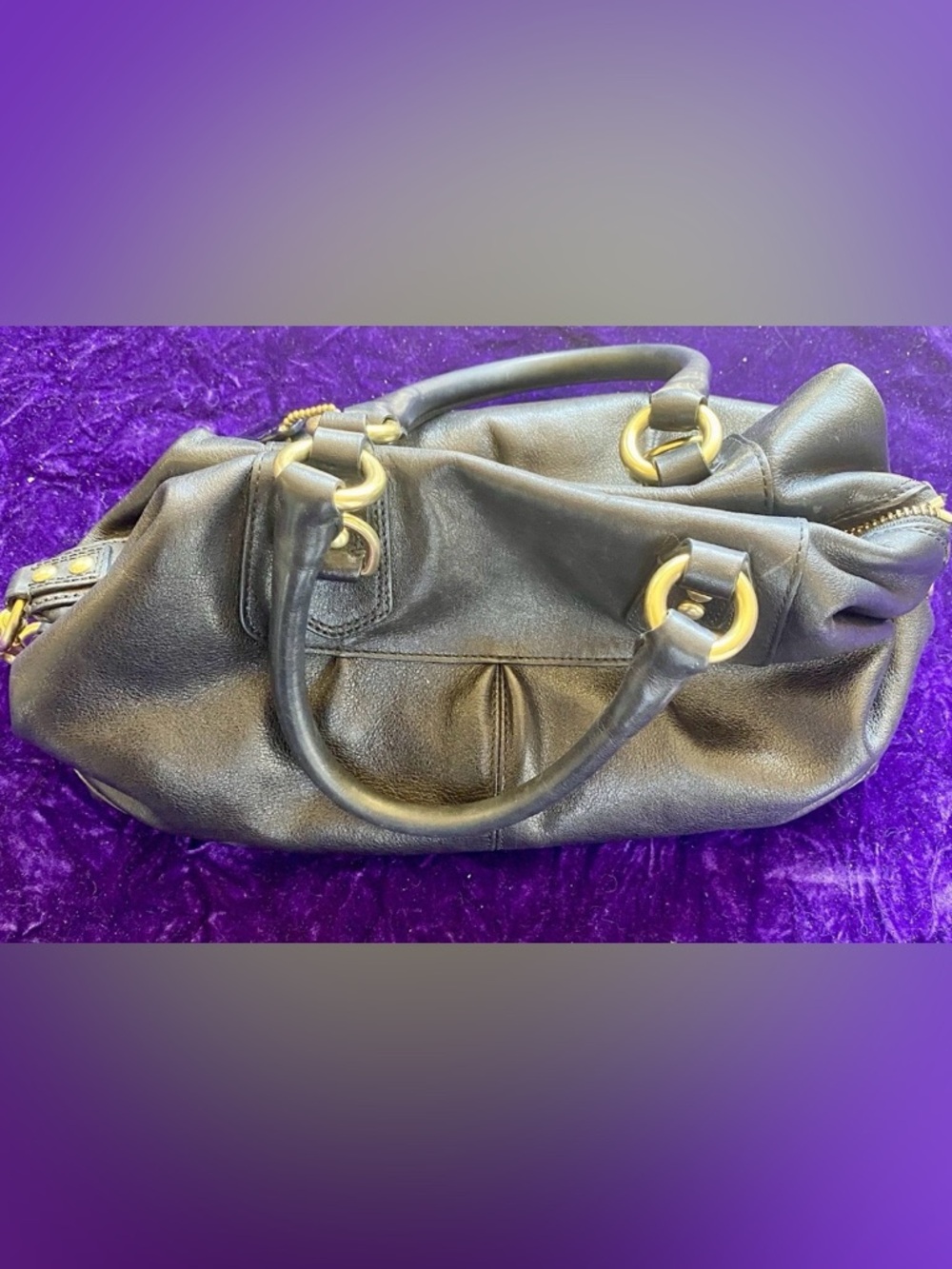 Vintage Coach Madison Sabrina Satchel Shoulder Bag Black Leather Gold Hardware - Picture 6 of 9
